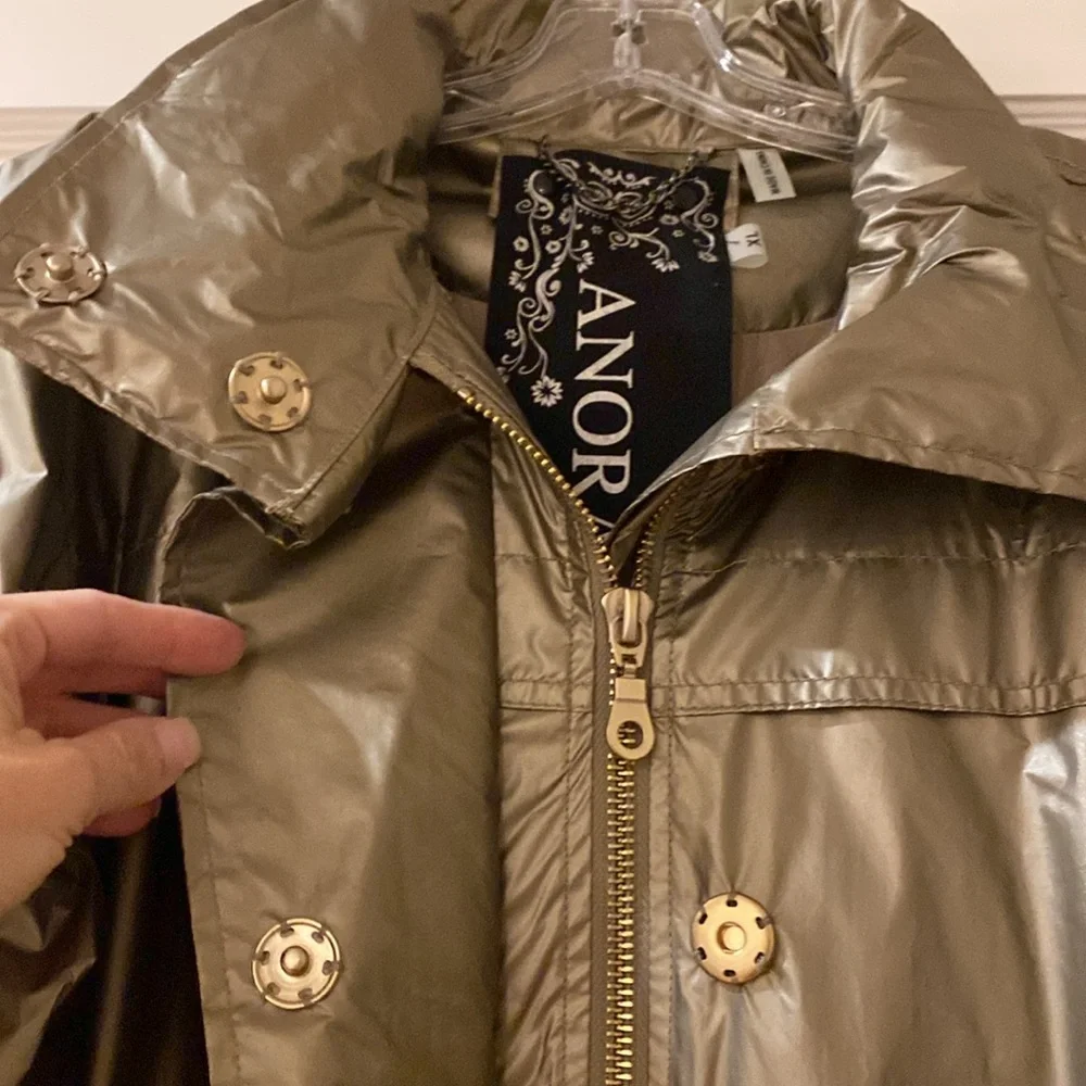 ANORAK Metallic Rain Coat. Sz. XL - Picture 7 of 15